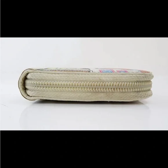 SOLD❤️ FENDI Multicolor Zucca PVC Canvas Long Zippy Wallet White Logo RARE - Picture 5 of 13